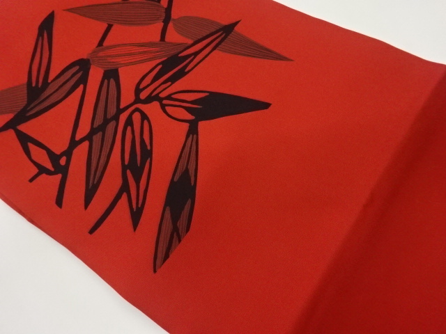 塩瀬葉模様名古屋帯